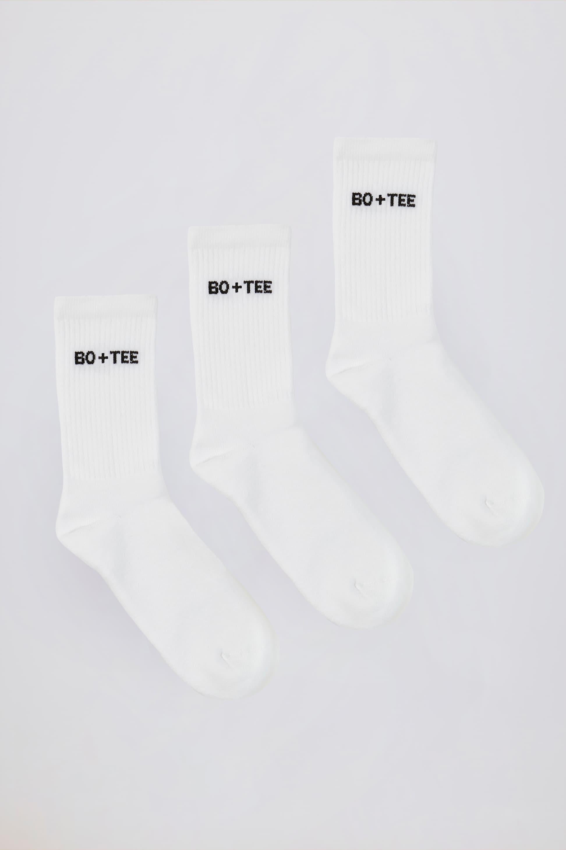 Ribbed Crew Sock Bundle In White