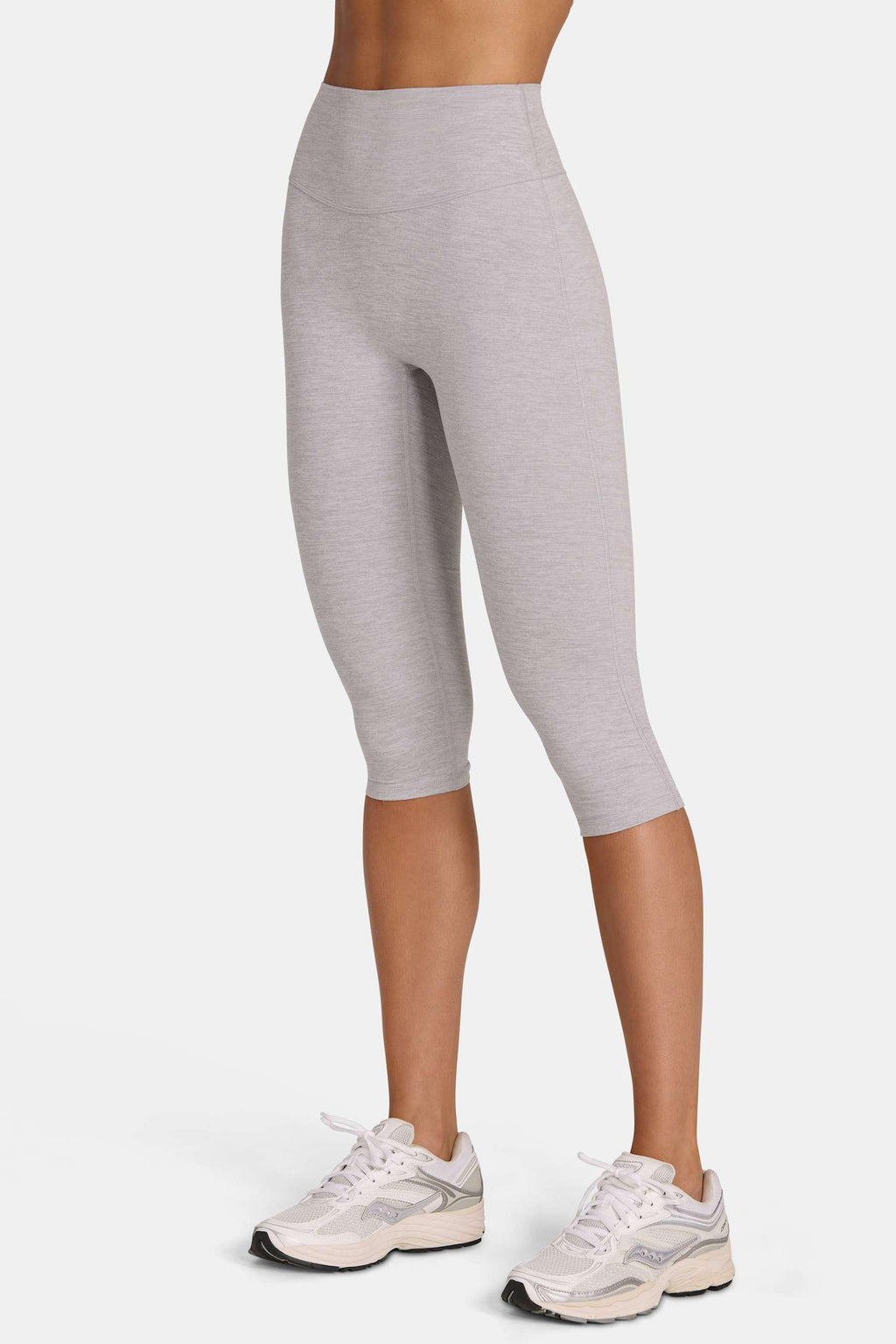 Soft Active Capri Leggings In Grey Marl