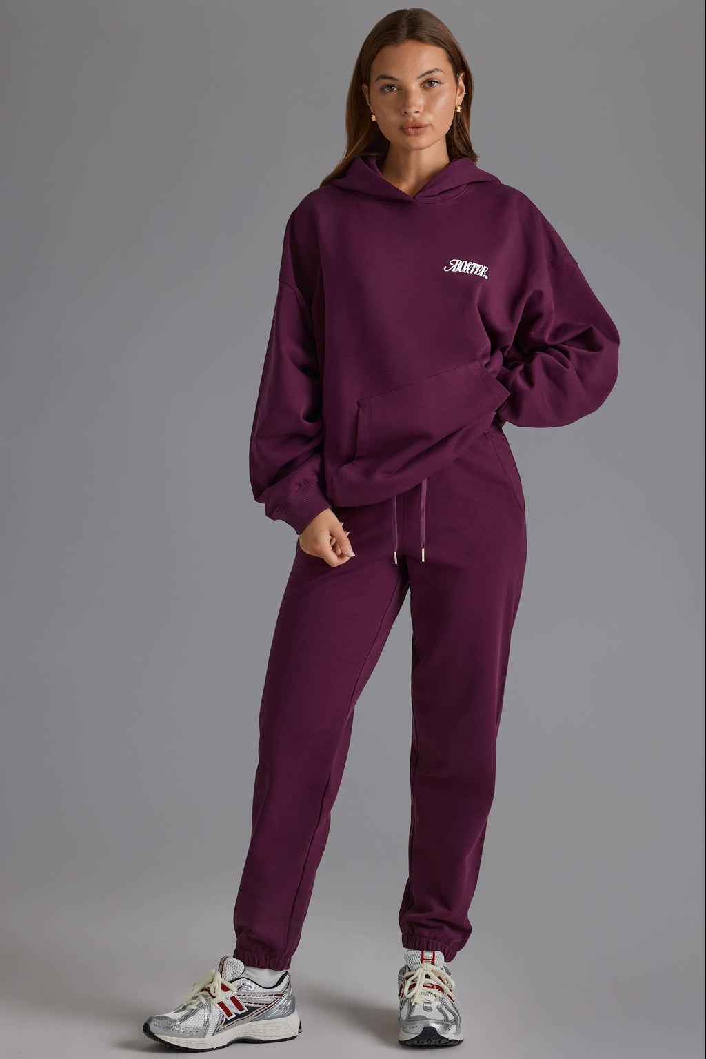 เสื้อแจ็คเกอร์ซี่ผ้าฝ้ายนุ่ม ผ่อนคลาย Mid-rise Joggers