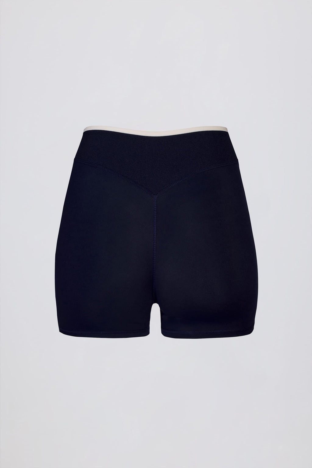 Soft Active Wrapover Contrast Mini Shorts In Classic Navy