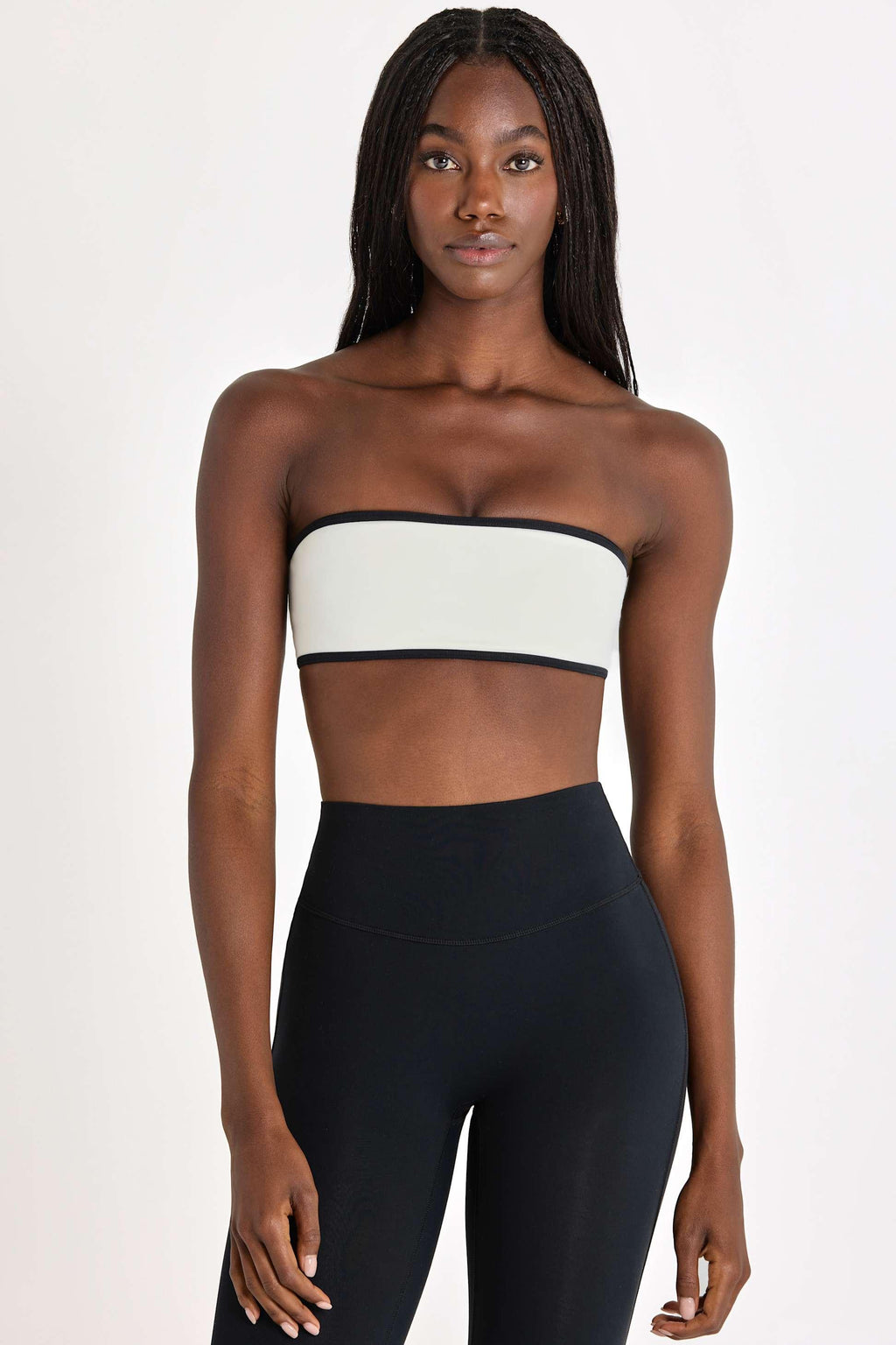 Soft Active Bandeau Sports Bra In Ivory