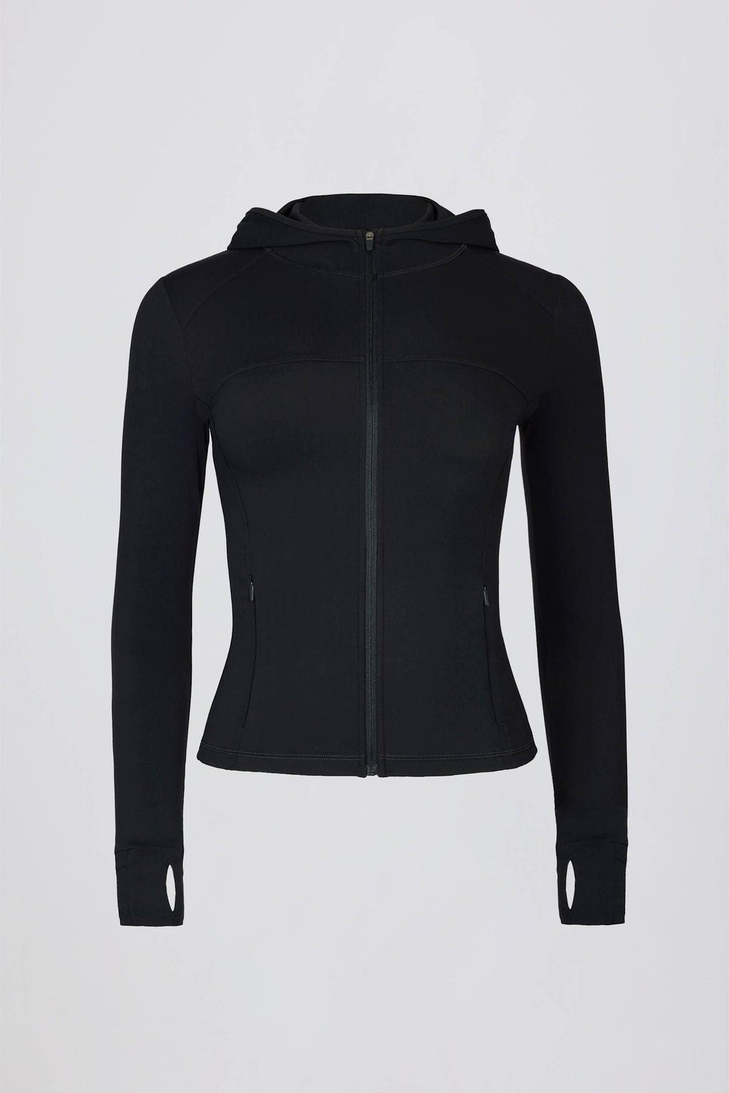 Soft Active Hooded Mid-layer Jacket In Black