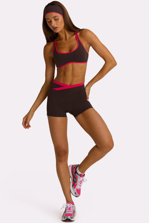 Soft Active Wrap Waist Shorts In Truffle