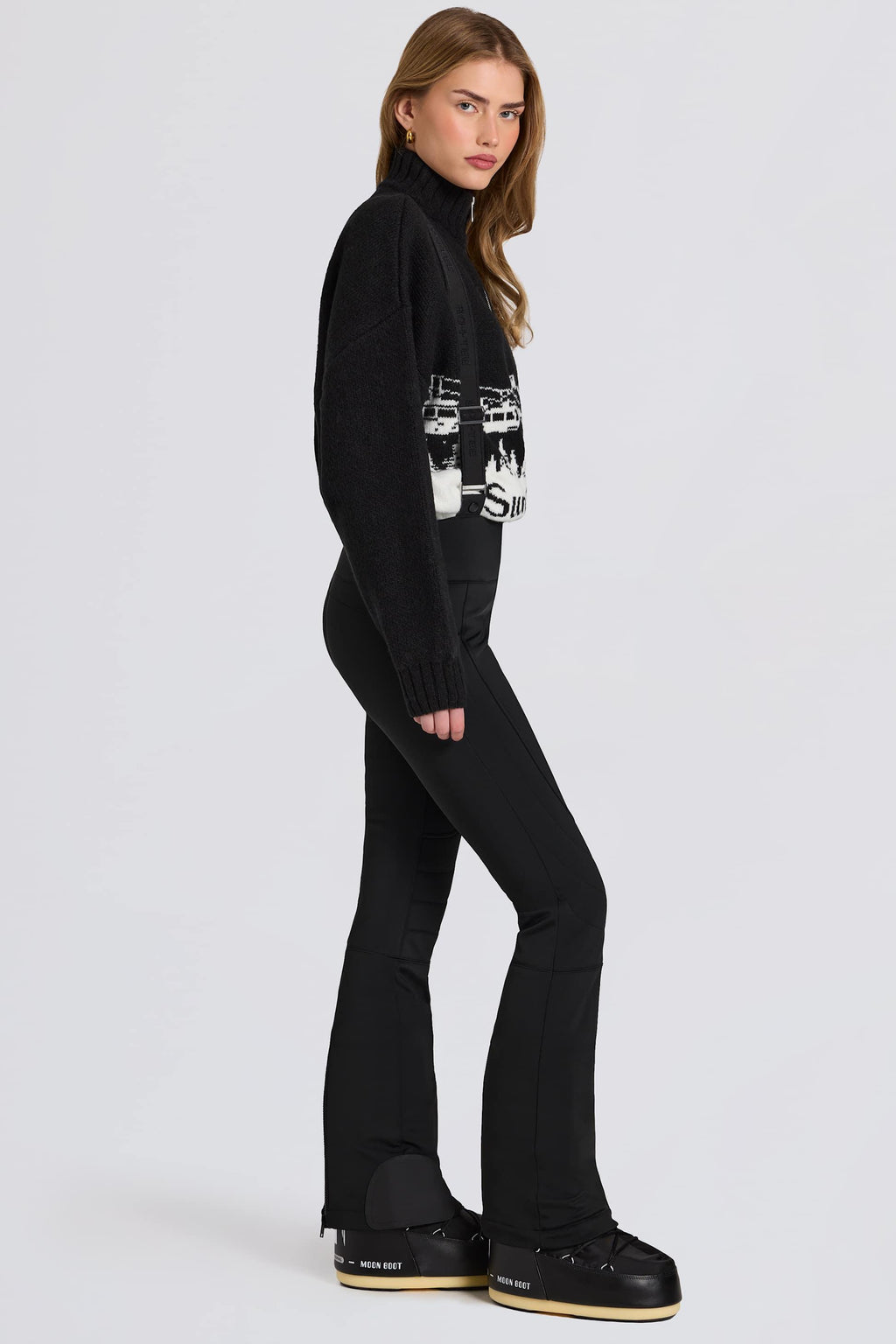 Waterproof High-rise Salopettes With Suspenders In Black