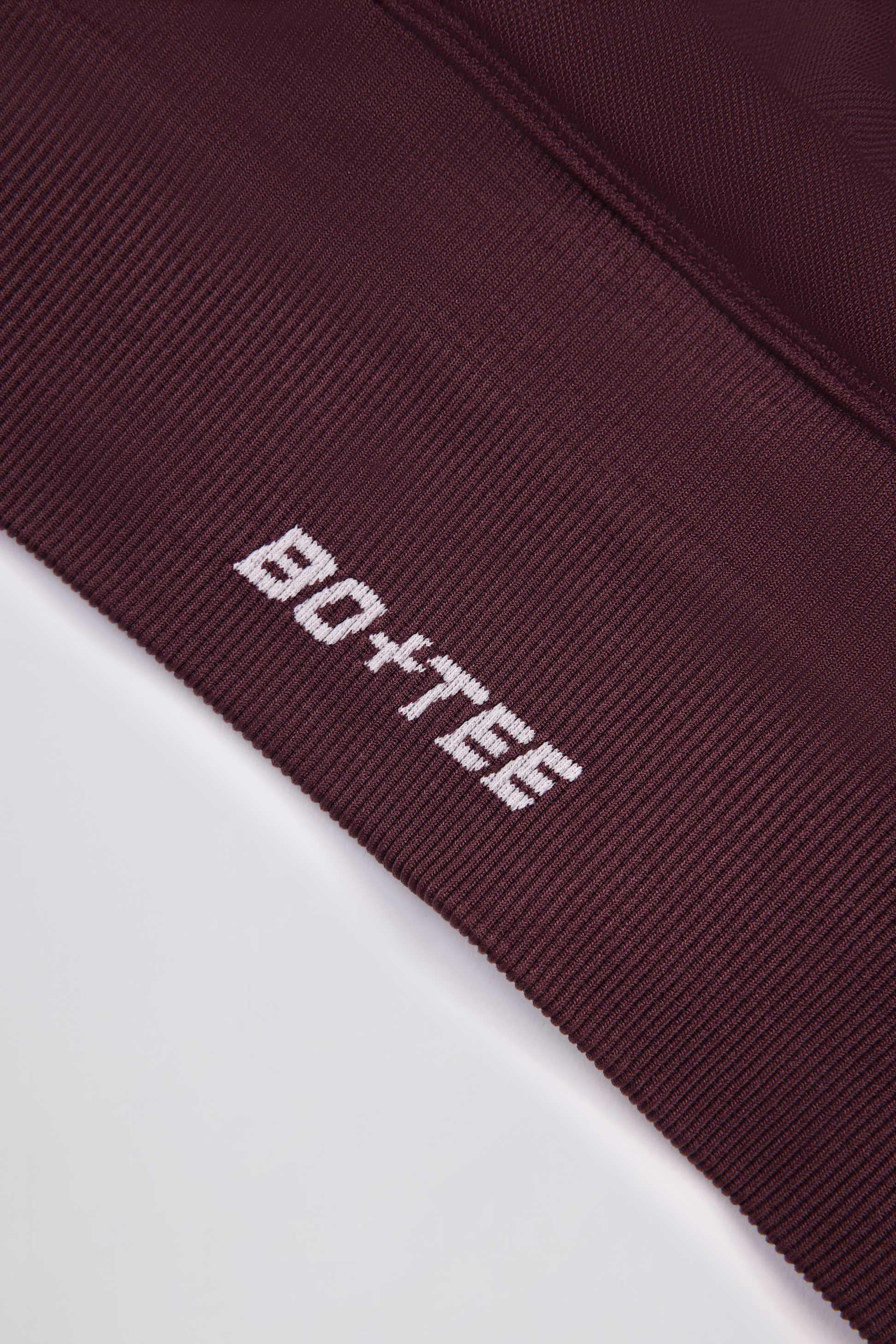 Super Sculpt Seamless Crossback Sports Bra In Burgundy