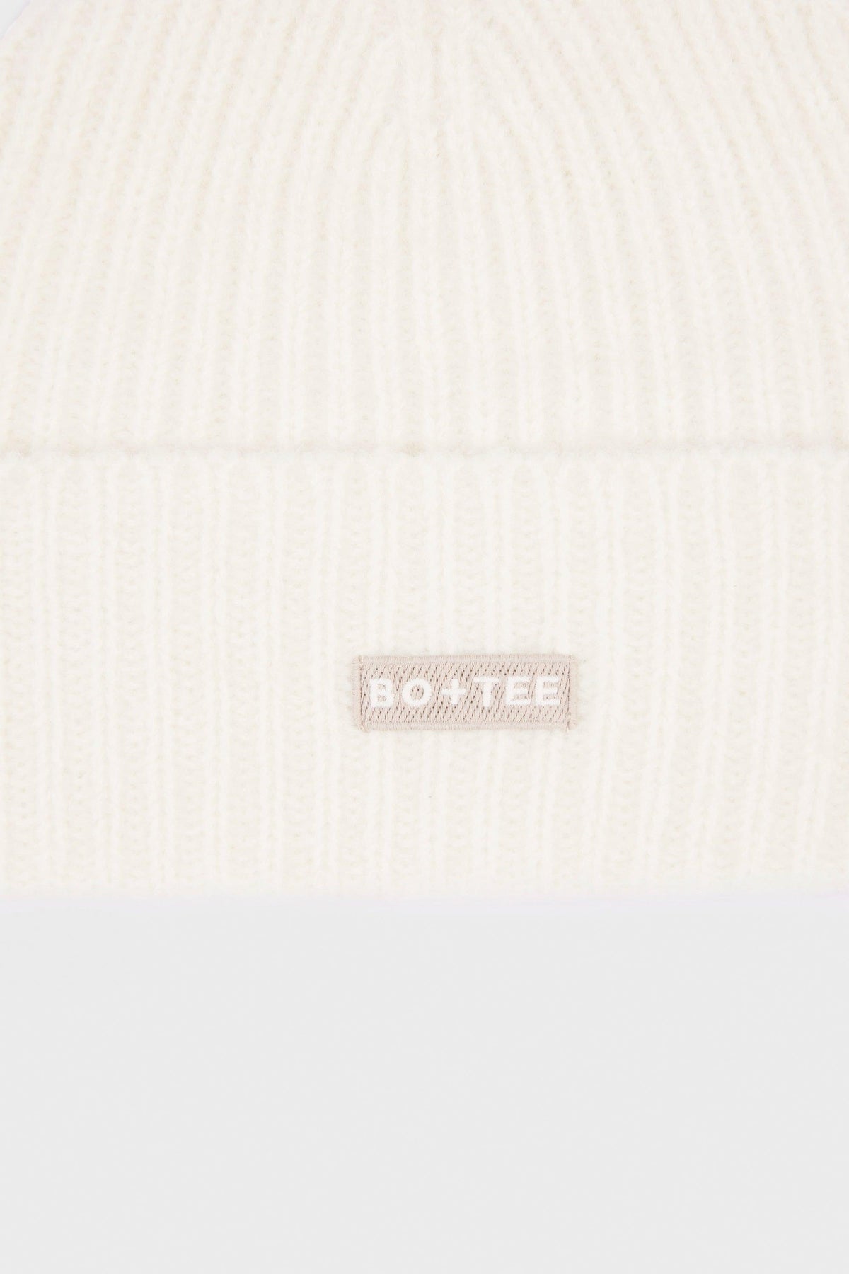 Ribbed Knit Beanie Hat In Ivory
