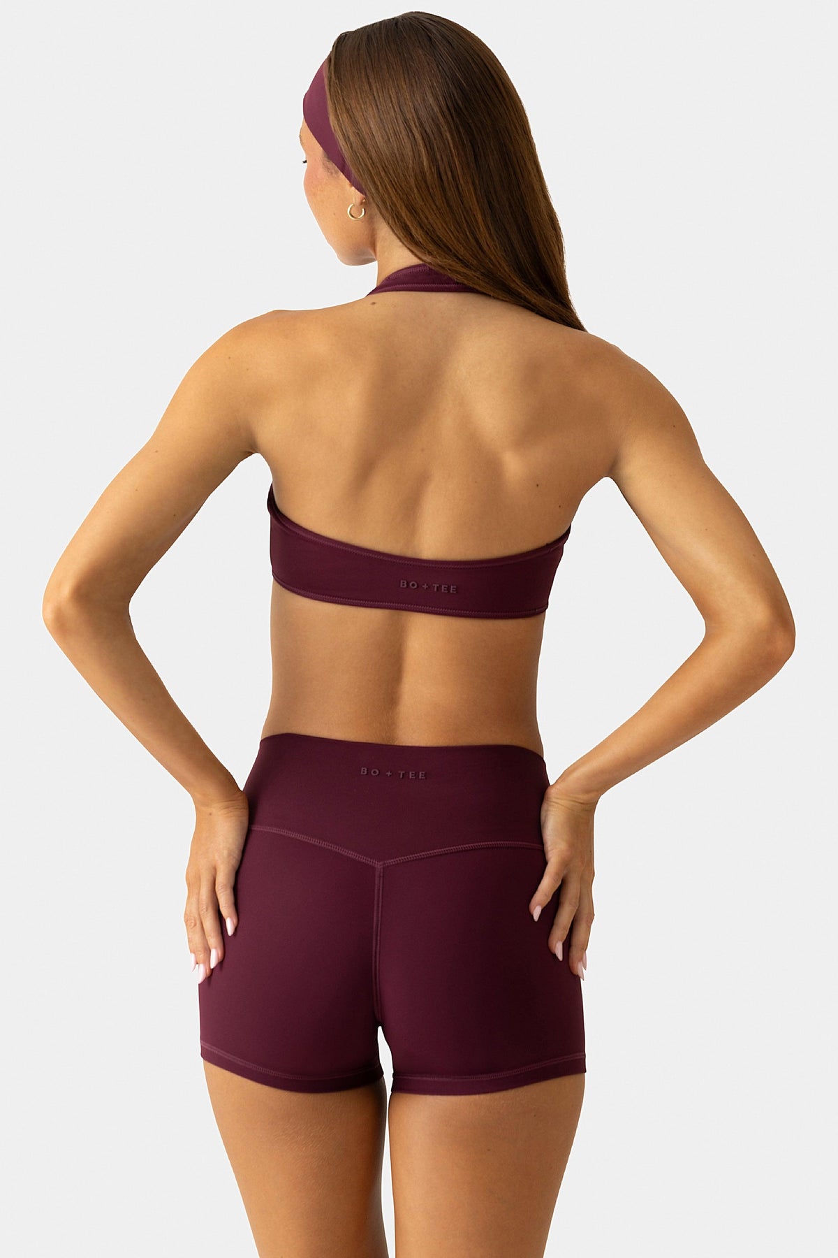Soft Active Mini Shorts In Burgundy