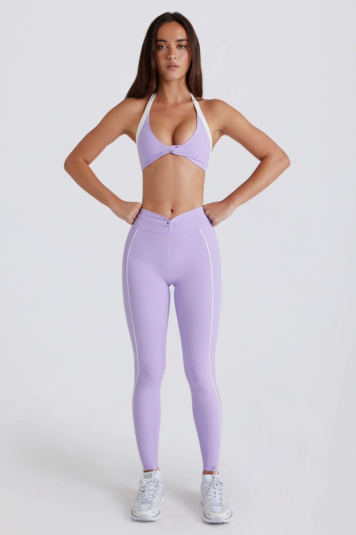 Soft Active Twist-front Leggings In Lavender