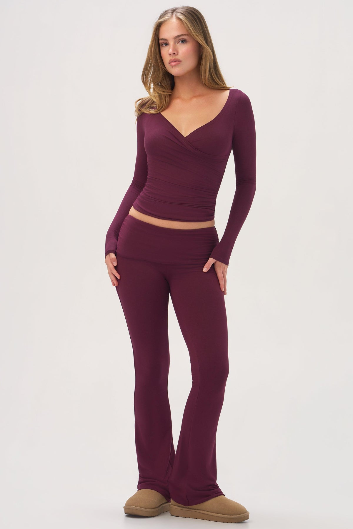 Buttercloud™ Flared Leggings In Plum