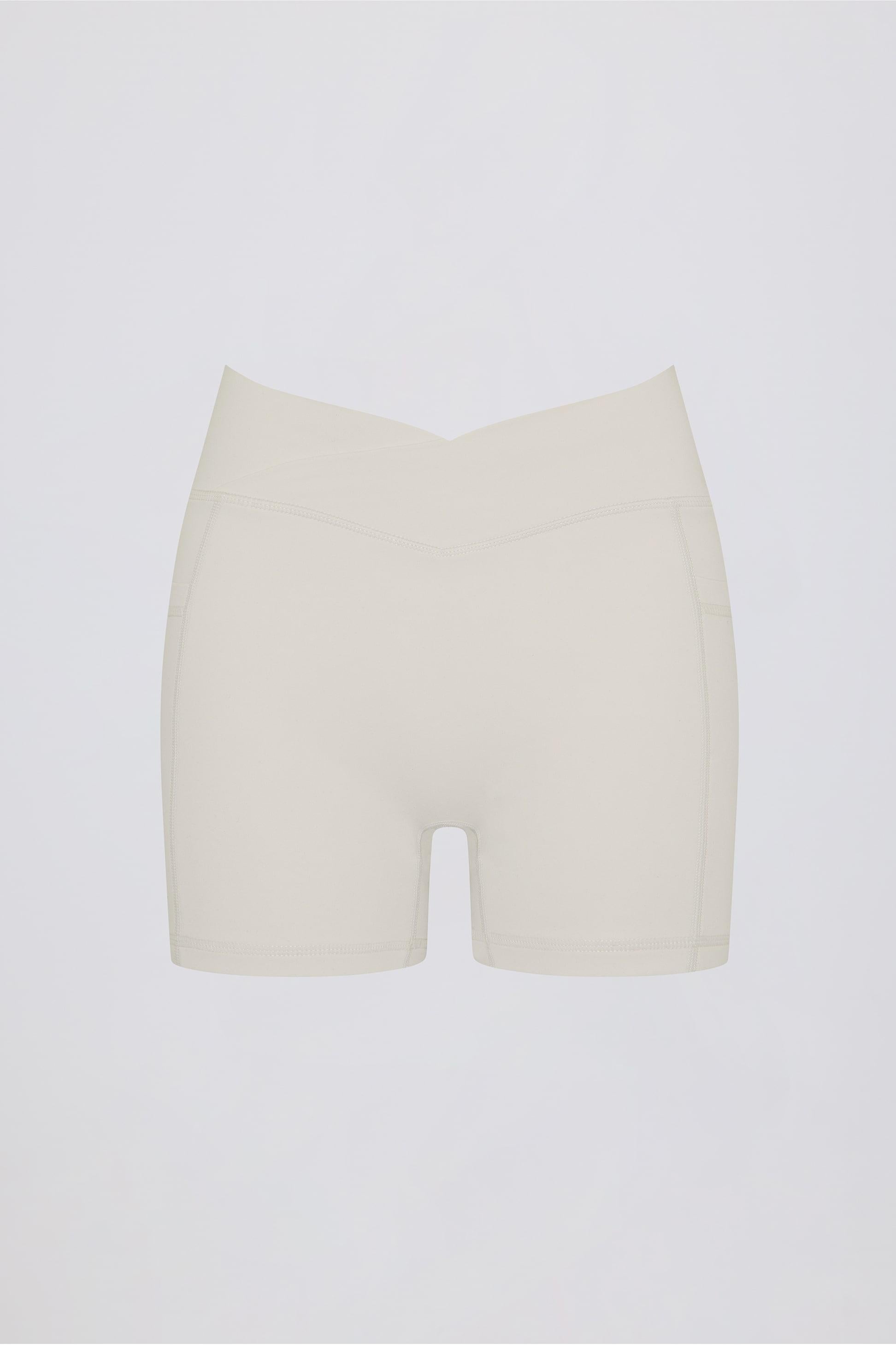 Soft Active Pocket V-waist Mini Shorts In Oat