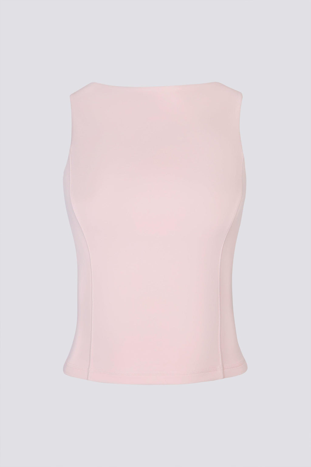 Soft Active Boat-neck Open-back Tank Top In Ballet Pink