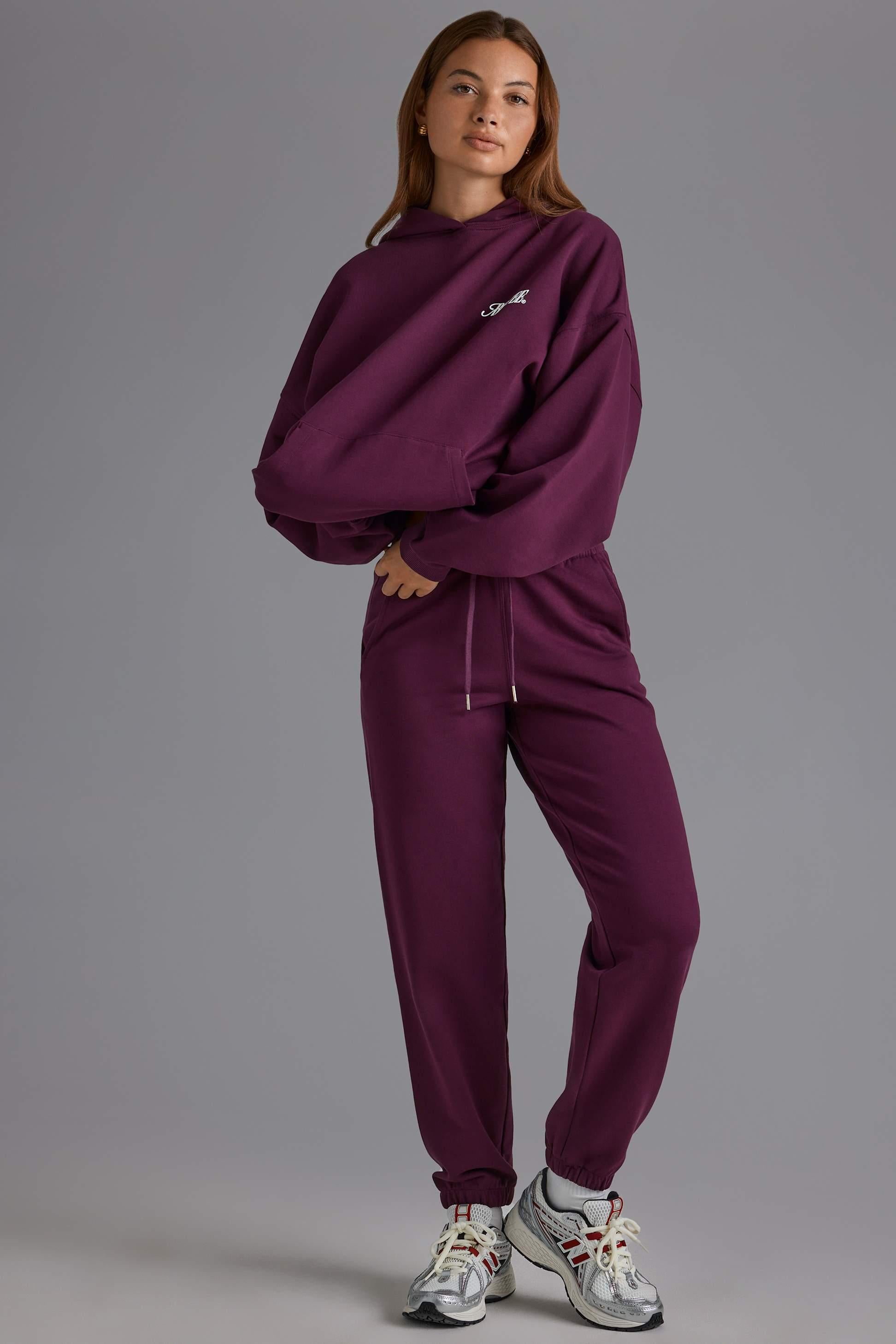 เสื้อแจ็คเกอร์ซี่ผ้าฝ้ายนุ่ม ผ่อนคลาย Mid-rise Joggers