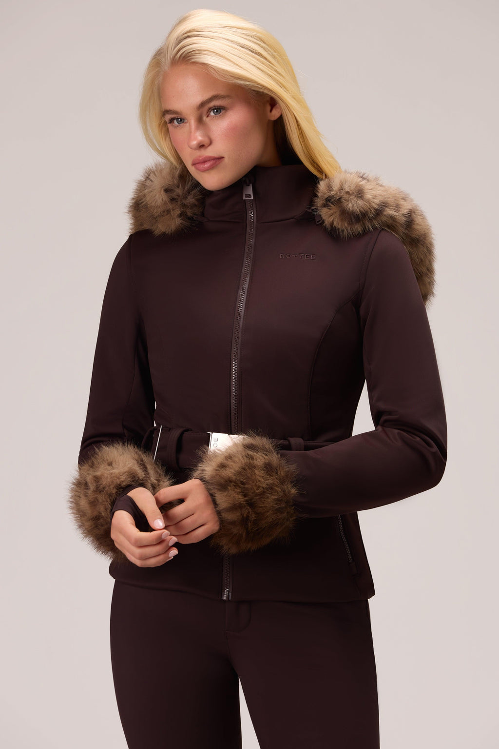 Water Resistant Soft Shell Ski Jacket In Hot Cocoa