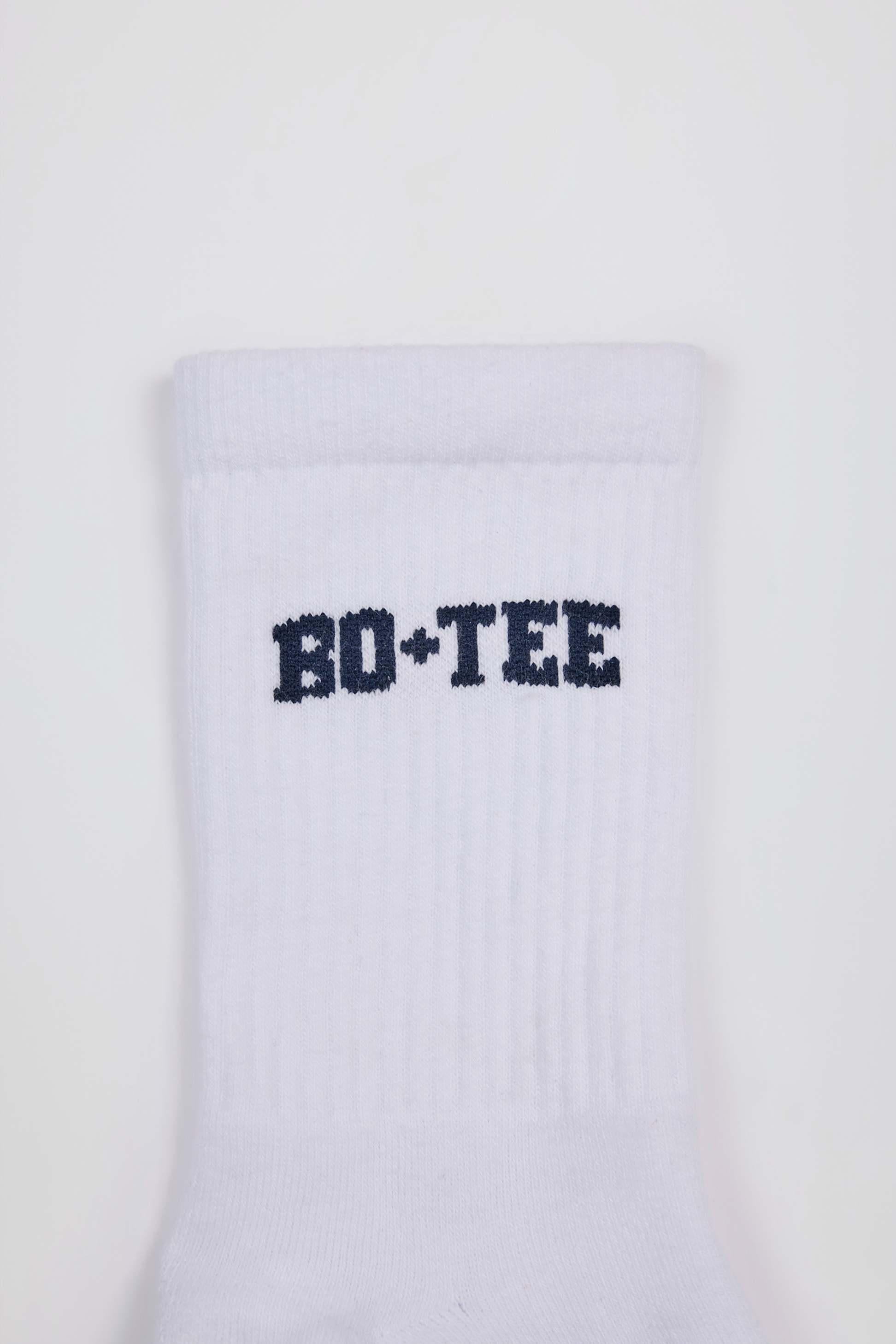 Ribbed Half-crew Socks In White