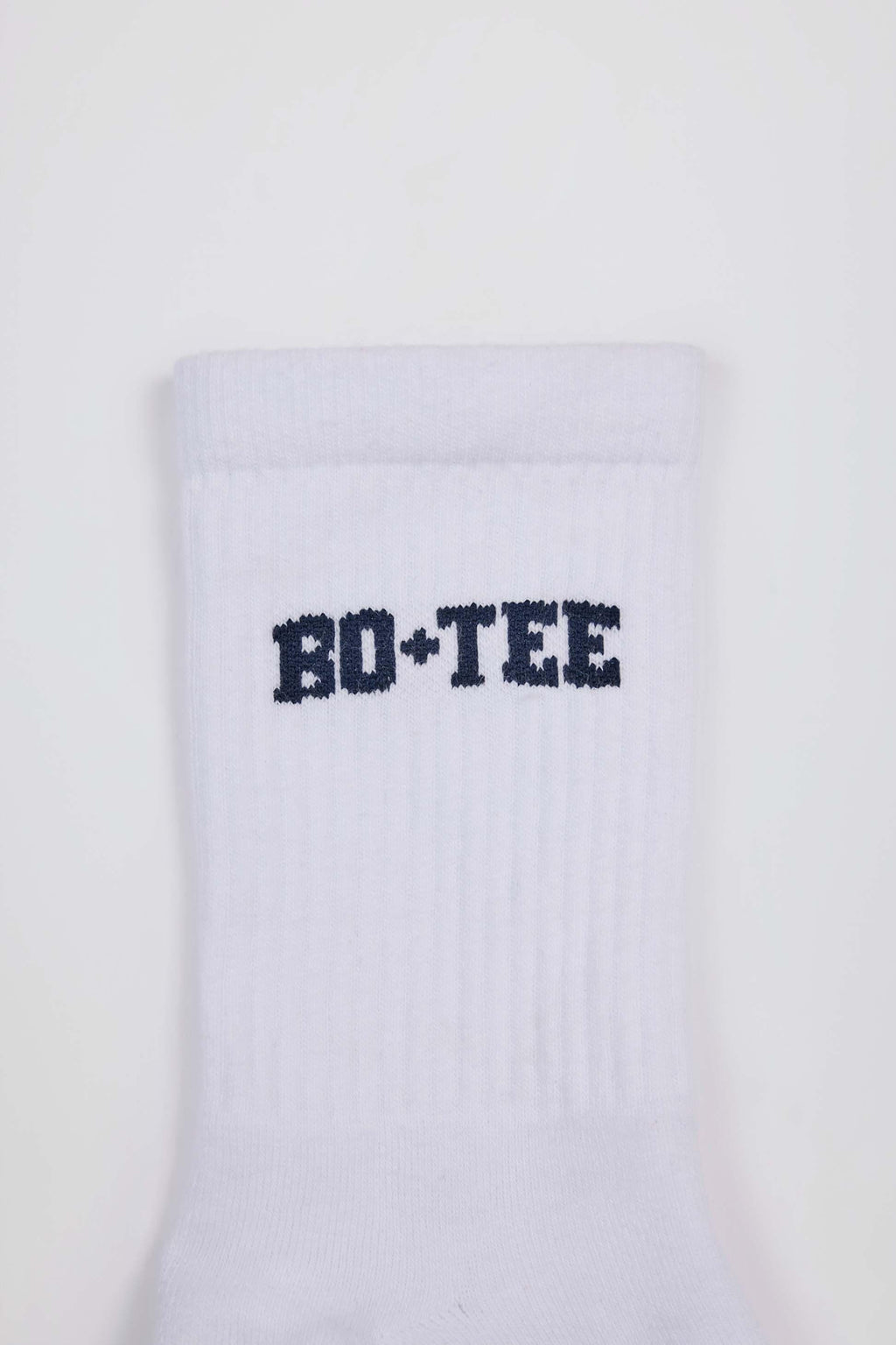 Ribbed Half-crew Socks In White