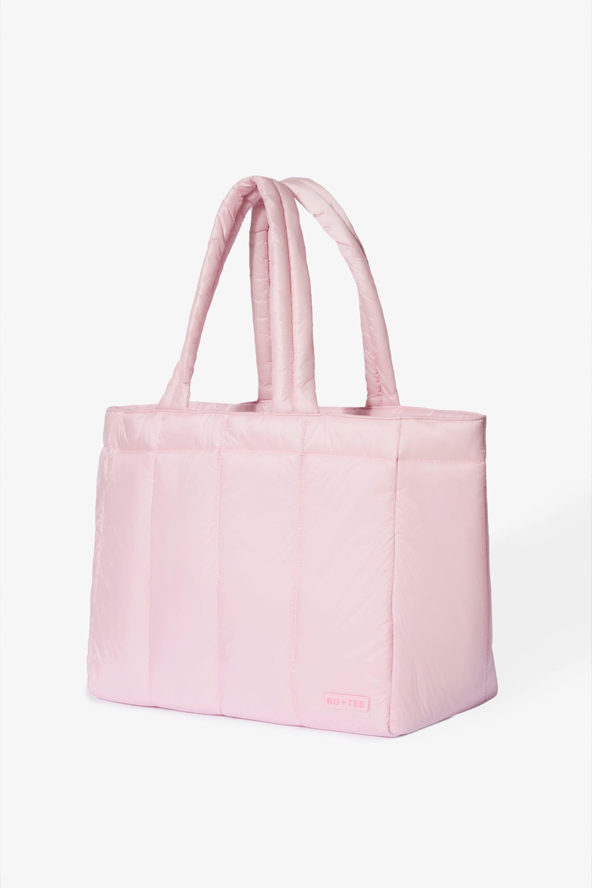 Waterproof Puffer Tote Bag In Powder Pink
