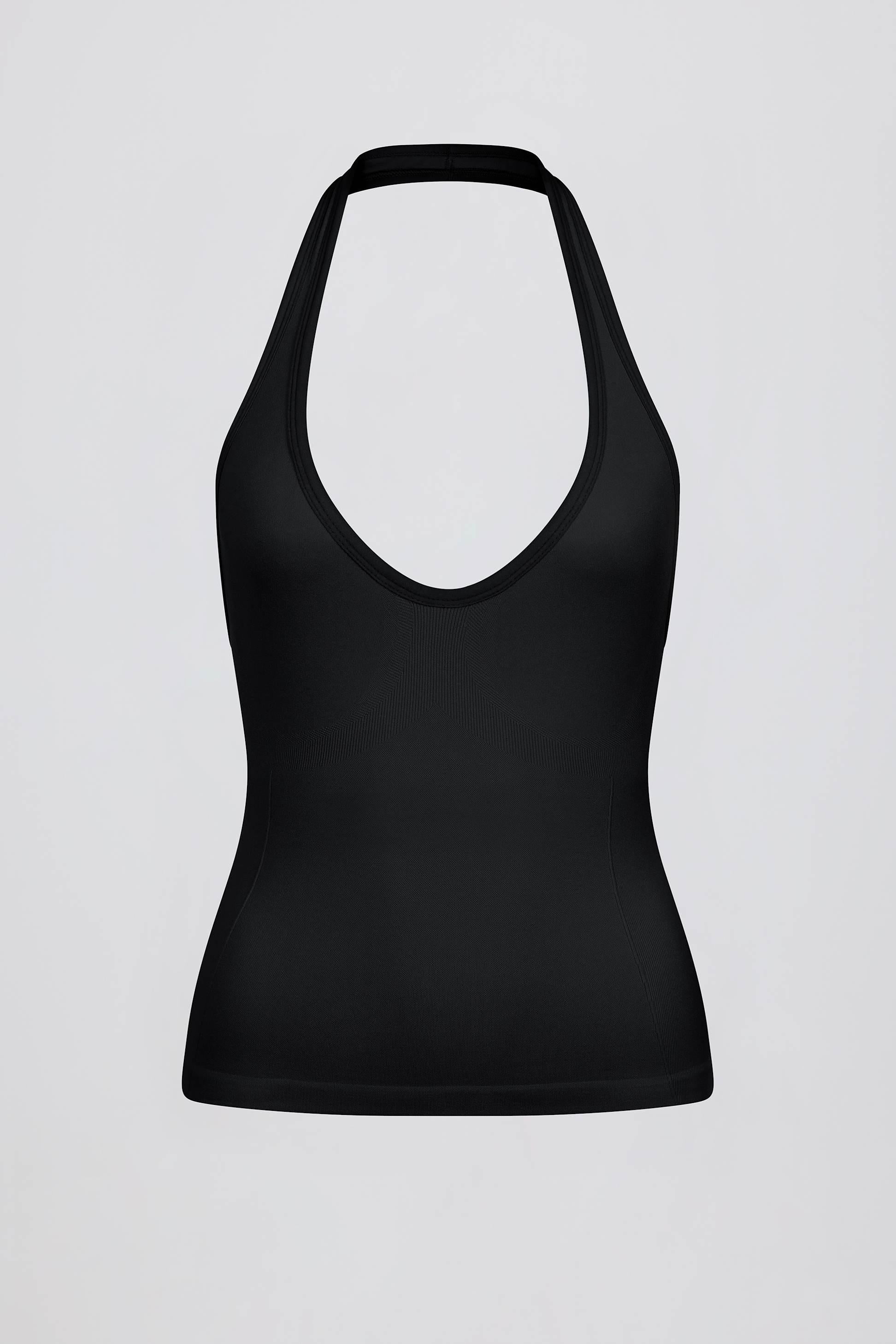 เสื้อกล้ามคอฮอลเตอร์เนค Define Luxe สีดำ