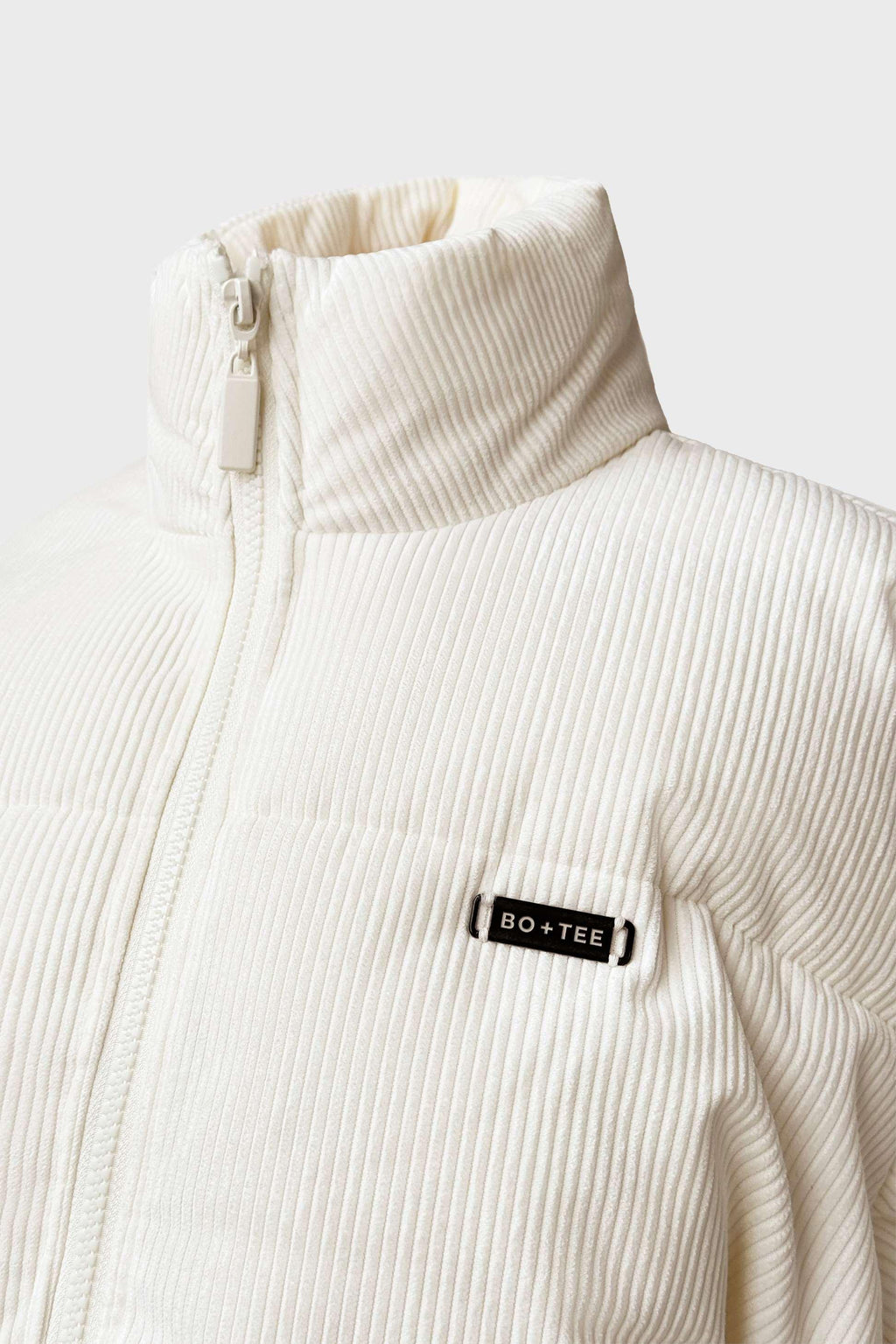 Corduroy Quilted Puffer Jacket In Ivory