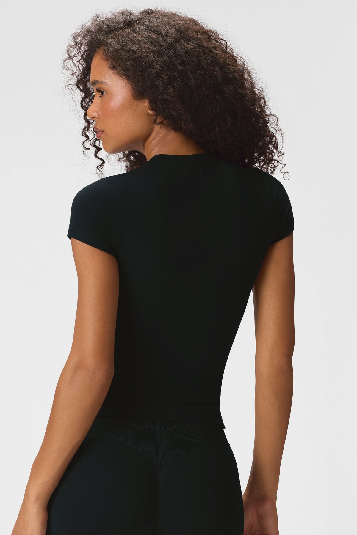 Soft Active Short Sleeve Top in Black