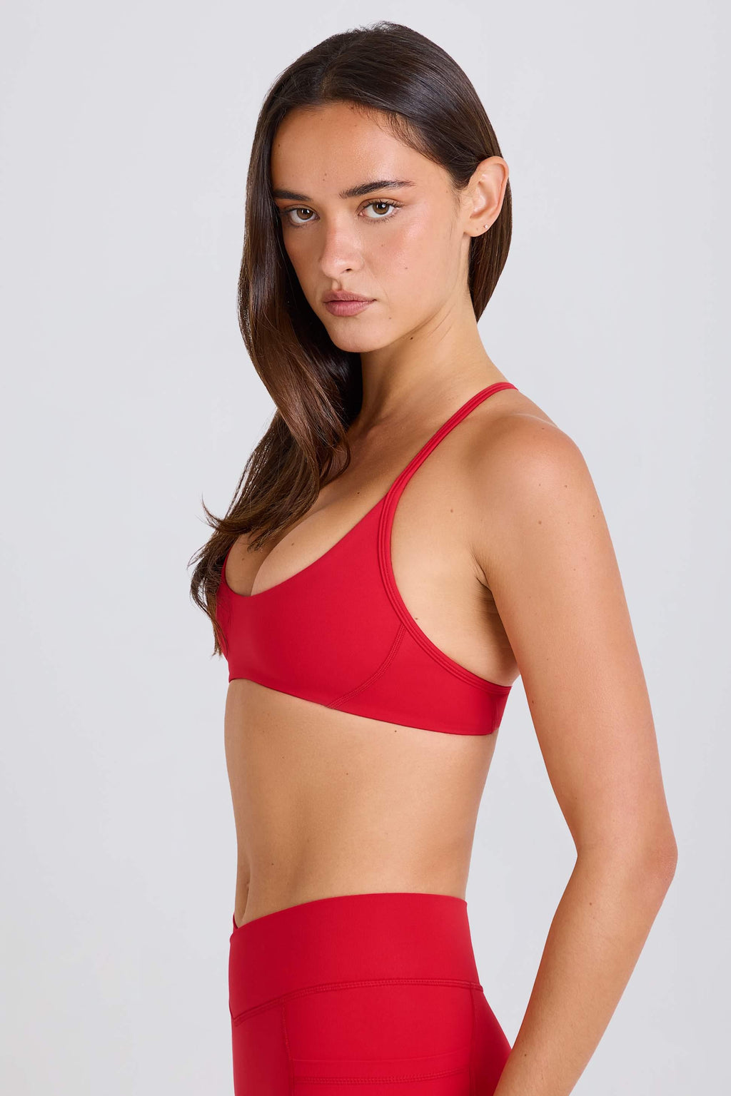 Soft Active Racerback Sports Bra In Strawberry