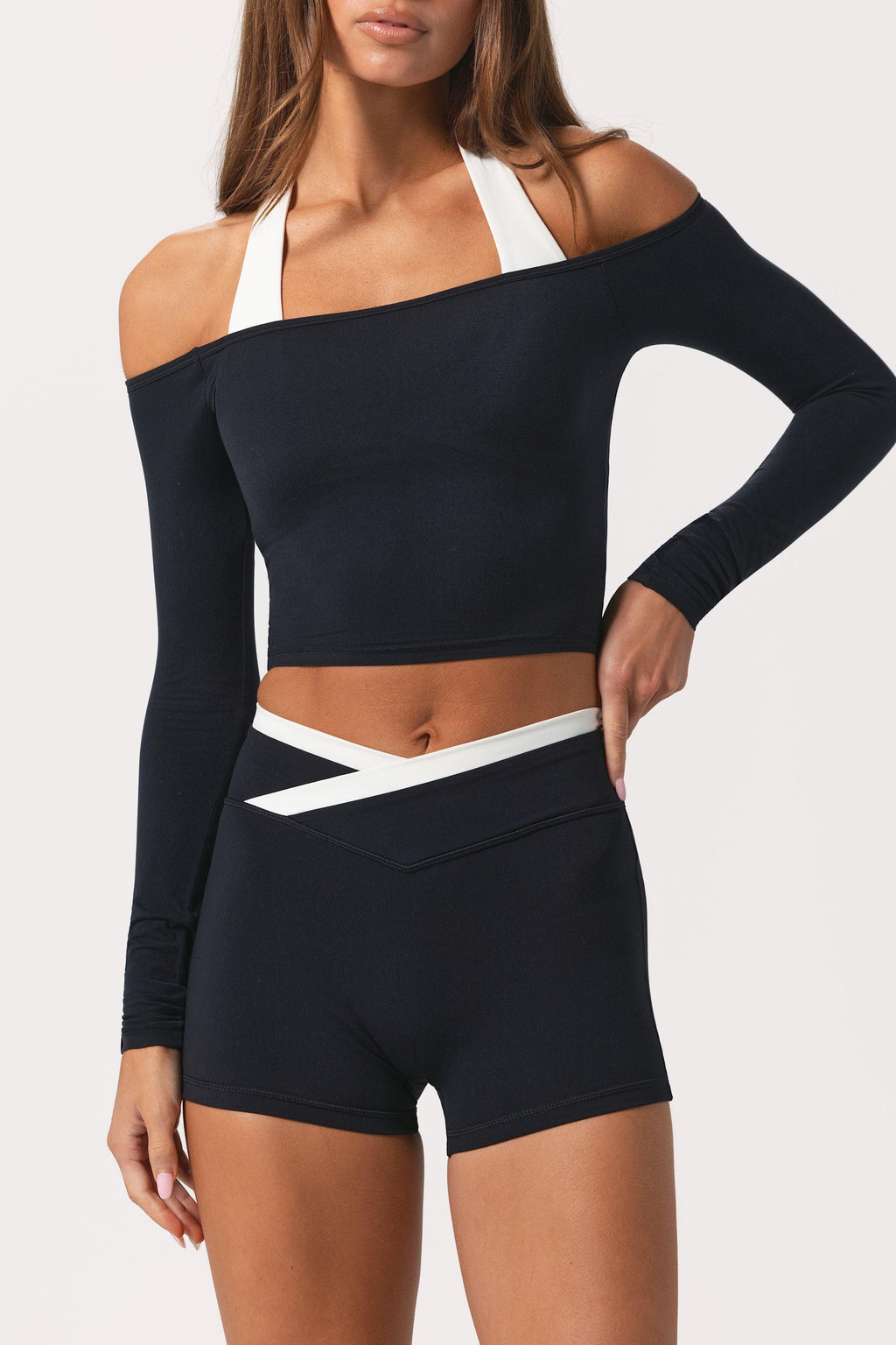 Soft Jersey Off-shoulder Top In Black