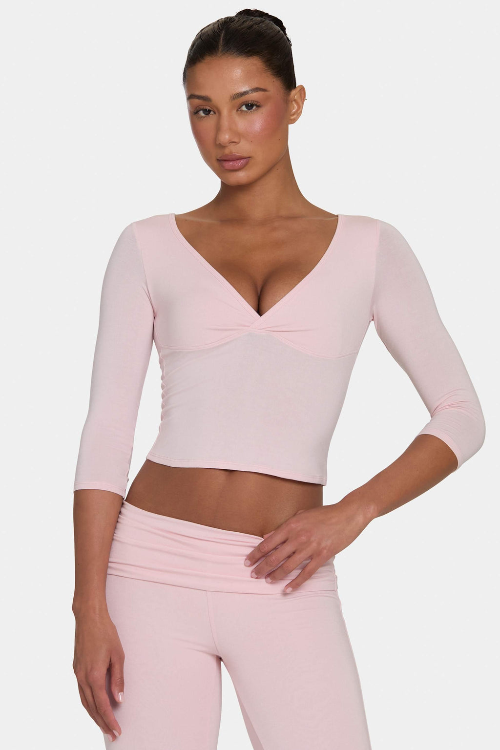 Buttercloud™ 3/4 Sleeve Top In Blush